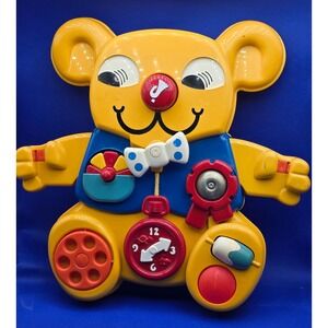 Matchbox Activity Bear Yellow Vintage 1982 Sensory Busy Board Crib Toy Nursery